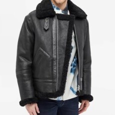 아크네 스튜디오 시어링 에비에이터 블랙 무스탕 자켓