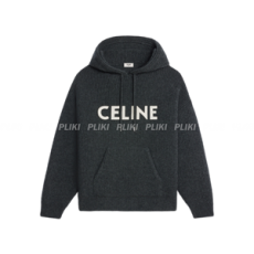 셀린느 리브드 울 스웨터 후드 앤트러사이트