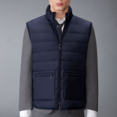 톰브라운 울트라 라이트 나일론 테크 퍼넬 넥 다운 베스트 네이비