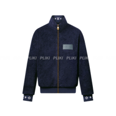 루이비통 레더 패치 플리스 블루종