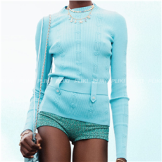 샤넬 2024/25 크루즈 쇼 풀오버 캐시미어 라이트 블루