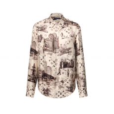 루이비통 롱 슬리브드 실크 셔츠