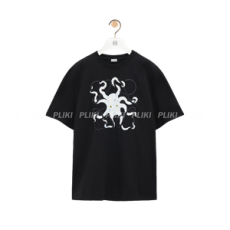 로에베 숏 슬리브 크루넥 로고 아플리케 코튼 티