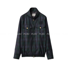 미우미우 체크 블루종 재킷