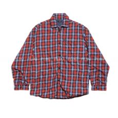 발렌시아가 남성 라인드 셔츠 레드/블루