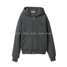 미우미우 가먼트 염색 코튼 플리스 후디