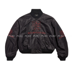 발렌시아가 남성 라이언 클럽 바시티 재킷 블랙