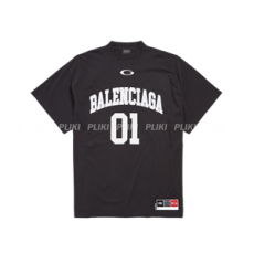 발렌시아가 남성 바스켓볼 시리즈 - 오버사이즈 티셔츠 블랙