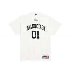 발렌시아가 남성 바스켓볼 시리즈 - 오버사이즈 티셔츠 화이트
