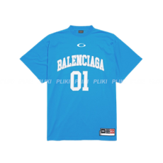발렌시아가  남성 바스켓볼 시리즈 - 오버사이즈 티셔츠 블루