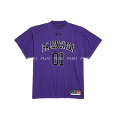 발렌시아가 남성 바스켓볼 시리즈 - 오버사이즈 티셔츠 퍼플