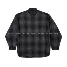 발렌시아가 남성 오버사이즈 셔츠 그레이/블랙