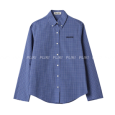 미우미우 체크셔츠 사파이어 블루