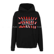 메종 마르지엘라 21SS 테이핑 넘버 로고 후드티