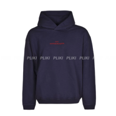 메종 마르지엘라 업사이드 다운 자수 로고 후드 블루 레드