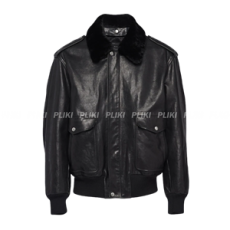 프라다 레더 자켓 블랙