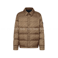 디올 오블리크 퀼티드 자켓 브라운 테크니컬 자카드