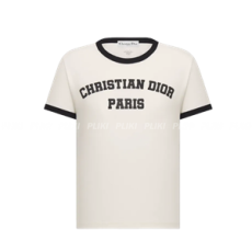 디올 크리스찬 디올 로고 코튼 티셔츠 화이트