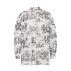 디올 화이트 코튼 모슬린 롱 블라우스