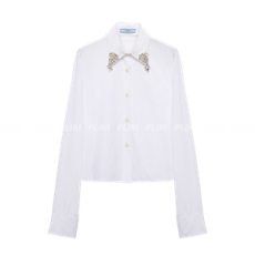 프라다 엠브로이더드 돌핀 셔츠