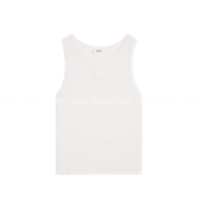 셀린느 트리옹프 탱크 탑 - 리브드 실크 저지