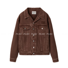 미우 미우 가먼트 다이드 데님 블루종 브라운