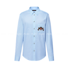 루이비통 엠브로이더드 롱 슬리브드 코튼 셔츠