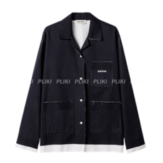 미우미우 니트 포플린 셔츠