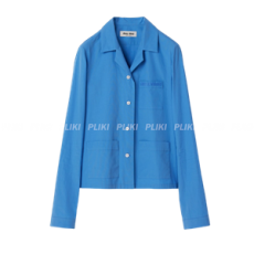 미우미우 포플린 셔츠 사파이어 블루