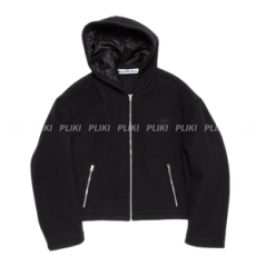 아크네 스튜디오 후드 자켓 울 블렌드 블랙