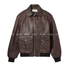 셀린느 로고 디보스드 레더 재킷