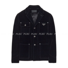 프라다 벨벳 데님 블루종 블랙