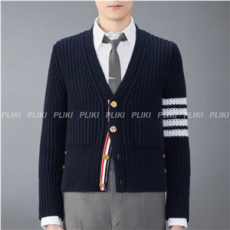 톰브라운 캐시미어 4-바 클래식 카디건 네이비