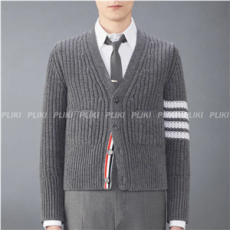 톰브라운 캐시미어 4-바 클래식 카디건 미디엄 그레이