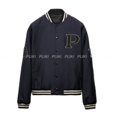 프라다 모헤어 울 봄버 자켓 패치 네이비