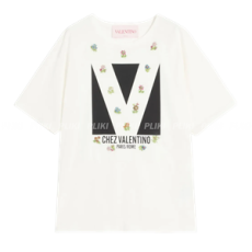 발렌티노 로고 프린트 티셔츠