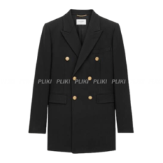 생로랑 울 개버딘 소재의 재킷