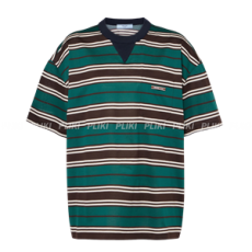 프라다 스트라프 코튼 저지 티셔츠