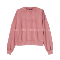 구찌 자수 코튼 저지 스웨트셔츠
