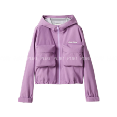 미우미우 테크 캔버스 블루종 라일락