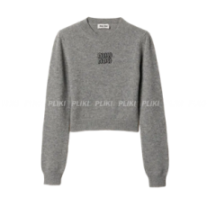 미우미우 니트 캐시미어 스웨터 그레이