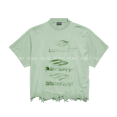 발렌시아가 Diy 임프린트 크롭 티셔츠 그린