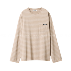 미우미우 롱 슬리브 코튼 저지 티셔츠