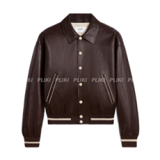 셀린느 셔츠 칼라 테디 재킷 - 소프트 램스킨