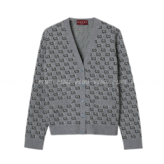 구찌 GG 쉐도우 울 자카드 카디건