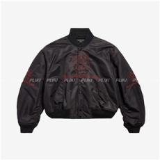 발렌시아가 남성 라이언 클럽 바시티 재킷 블랙