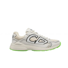 디올 B30 스니커즈 크림 메시 & 크림, 화이트, 블랙 테크니컬 패브릭