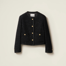 미우미우 Single-breasted 레임 부클 자켓