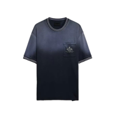 프라다 워싱 코튼 티셔츠 블루