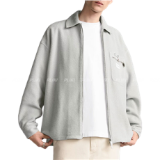 디올 크리스찬 디올 울 블렌디드 코튼 집업 오버셔츠 그레이